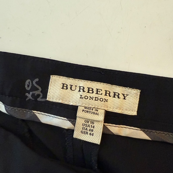 Burberry London Designer Solid Black Wool Stretch Blazer Suit Set Womens Size 14 - Picture 6 of 16
